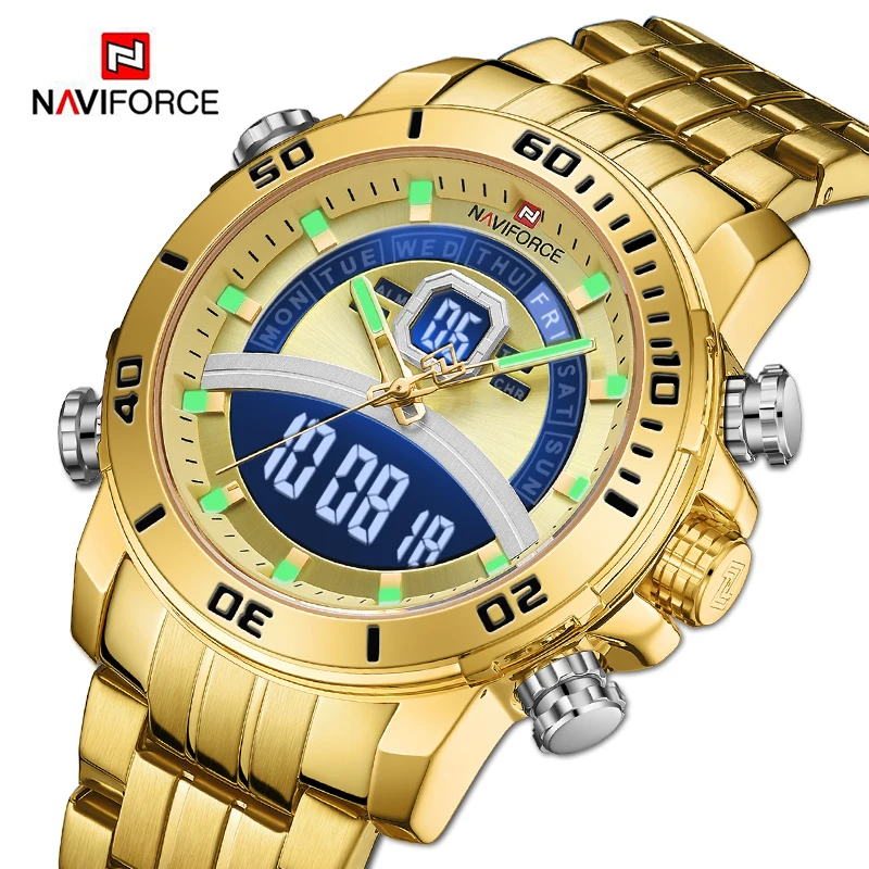 Top Trends: NAVIFORCE Luxury Watches For Men Fashion Original Digital Wristwatch Military Sport Quartz Man Watch Steel Band Waterproof Clock Shoppable Styles