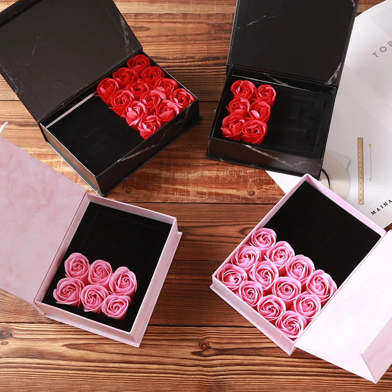 Top Trends: Premium Flip Soap Flower Jewelry Gift Box Necklace Ring Earrings Jewelry Eternal Rose Birthday Valentine's Gifts Package Shoppable Styles