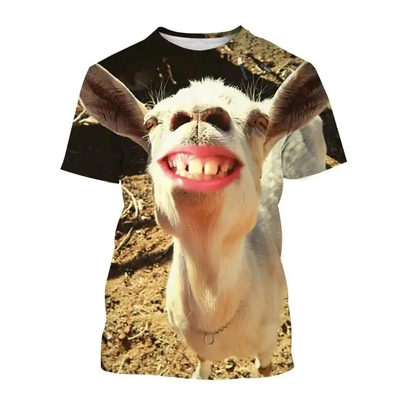 Top Trends: Summer Men Fun Animal Goat Funny 3d Printing Everyday Casual O Collar Short Sleeve T-Shirt Fashion Personality Plus Size Top Shoppable Styles