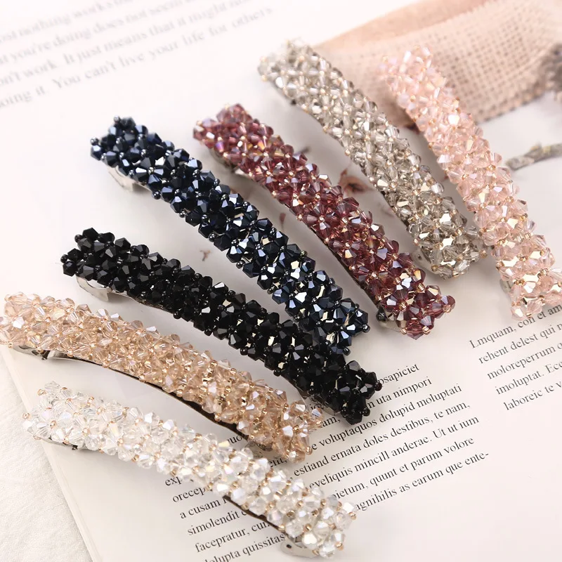 Top Trends: Fashion 7 Colors Crystal Hair Clips Elegant Women Korean Geometric Barrettes Hairpins Hairgrips Girls Headwear Hair Accessories Shoppable Styles