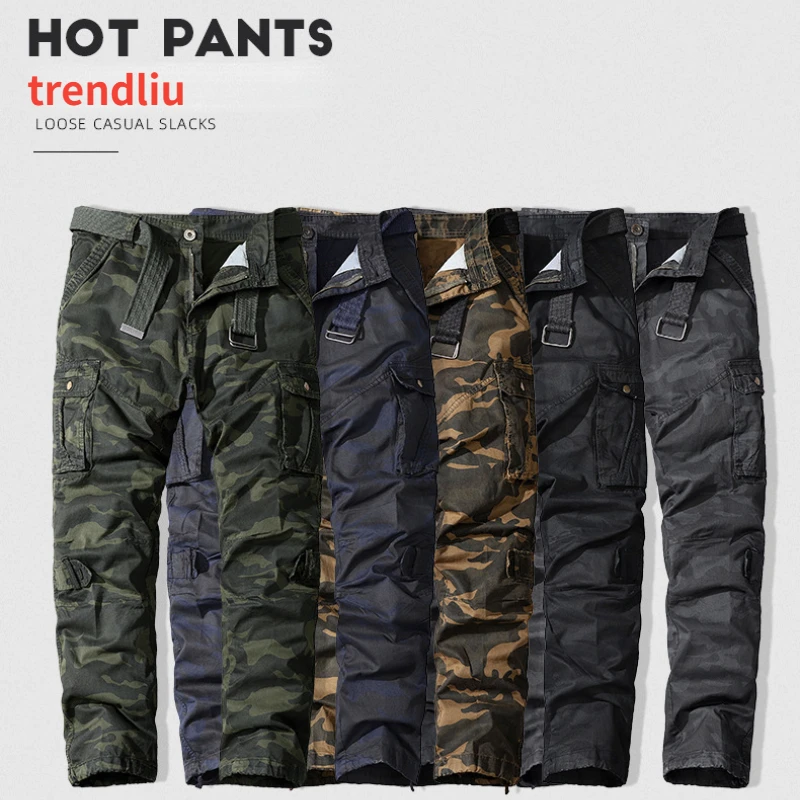 Top Trends: Men&#039;s Military Trousers Casual Cotton Camouflage Cargo Pants Men Outdoor Trekking Traveling Trousers Multi-Pockets Work Pants Shoppable Styles