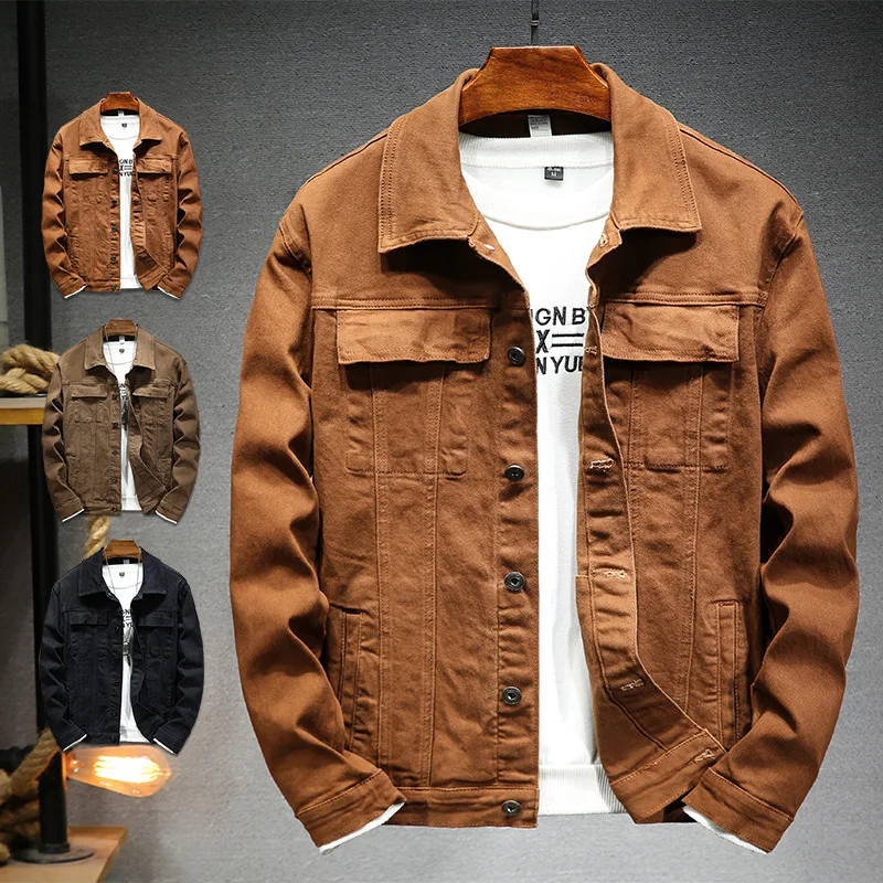 Top Trends: New Men&#039;s Denim Jacket Autumn Solid Colour Slim Denim Jacket Shoppable Styles