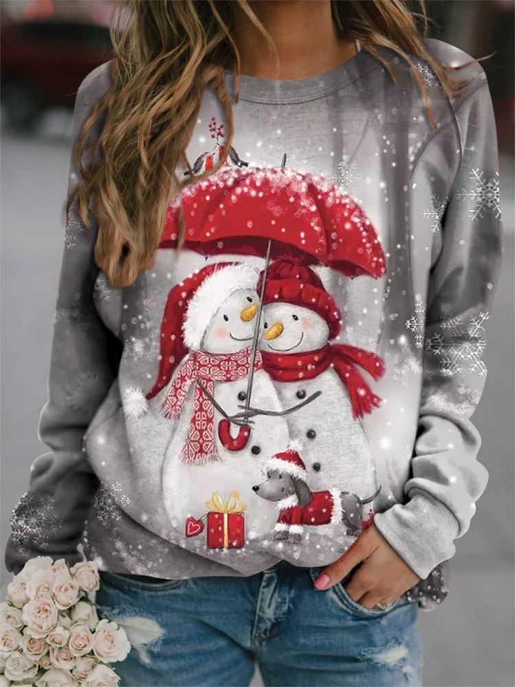 Top Trends: 2023 Christmas Snowman 3D Printed Women's Sweater Long Sleeve Round Neck Autumn And Winter Casual Sports Pullover Large Size 6XL Shoppable Styles - Image 4