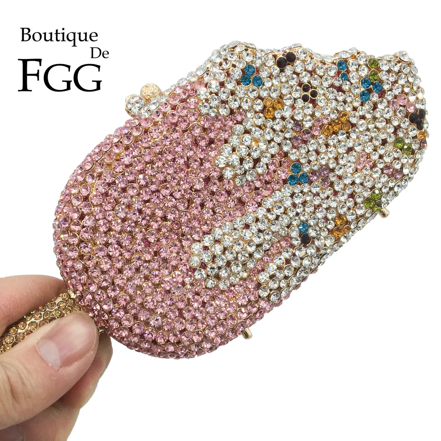 Top Trends: Boutique De FGG Novelty Ice-Cream Handbags Women Mini Popsicle Strawberry Flavor Evening Bags And Clutches Wedding Party Purses Shoppable Styles