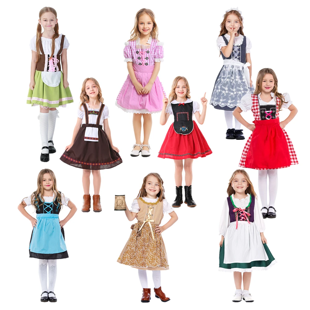 Top Trends: German Oktoberfest Children Costume Bavarian Fantasia Festival Party Kids Beer Girl Cospaly Dress Multiple Styles To Choose From Shoppable Styles