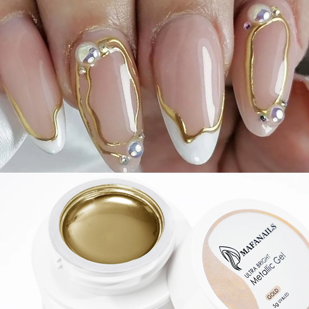 Top Trends: Gold Metallic Painting Liner Gel Nail Polish Super Bright Mirror Silver Graffiti Stripe Drawing Gel Liquid Nail Art Varnish Shoppable Styles