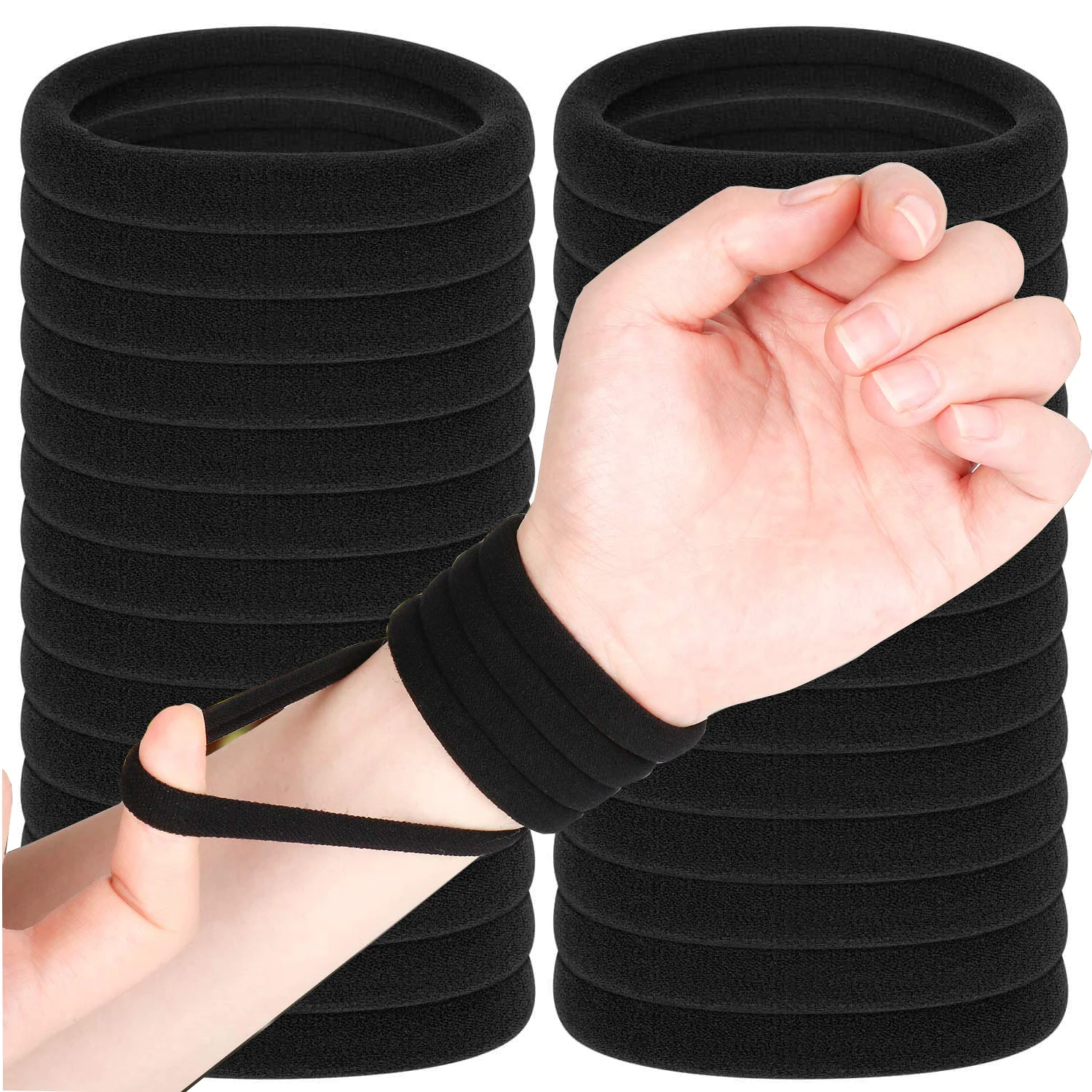 Top Trends: 50pcs Cloth Black Hair Bands For Women Girls Hairband High Elastic Rubber Band Hair Ties Ponytail Holder Scrunchies Accessories Shoppable Styles