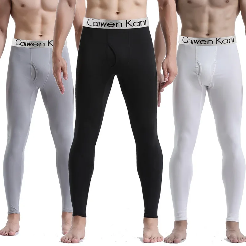 Top Trends: Winter Men&#039;s Warm Underwear Cotton Leggings Tight Male Long Johns Blue Gray White Warm Thermal Underwear Bottoms For Men Shoppable Styles