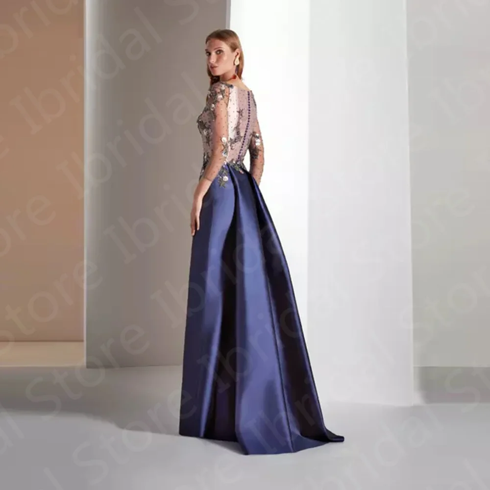 Top Trends: Classic Navy Blue Mother Of The Bride Dress 2023 V Neckline Dresses 3 / 4 Sleeves Wedding Party Gowns Beading Florals Shoppable Styles - Image 2