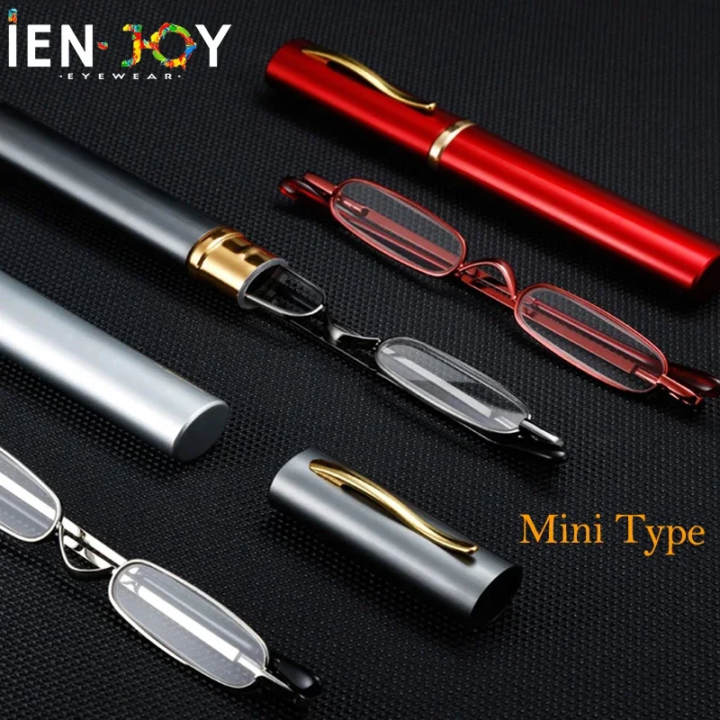 Top Trends: IENJOY Small Reading Glasses With Metal Case Men Women Reading Glasses Mini Portable Pen Presbyopic Glasses 2.0 1.0 1.5 2.5 Shoppable Styles