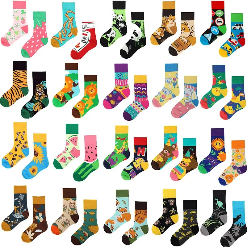 Top Trends: AB New Children's Parent-child Style Boys And Girls Colorful Cute Cartoon Fashion Sports Children's Mid Tube Cotton Socks Shoppable Styles