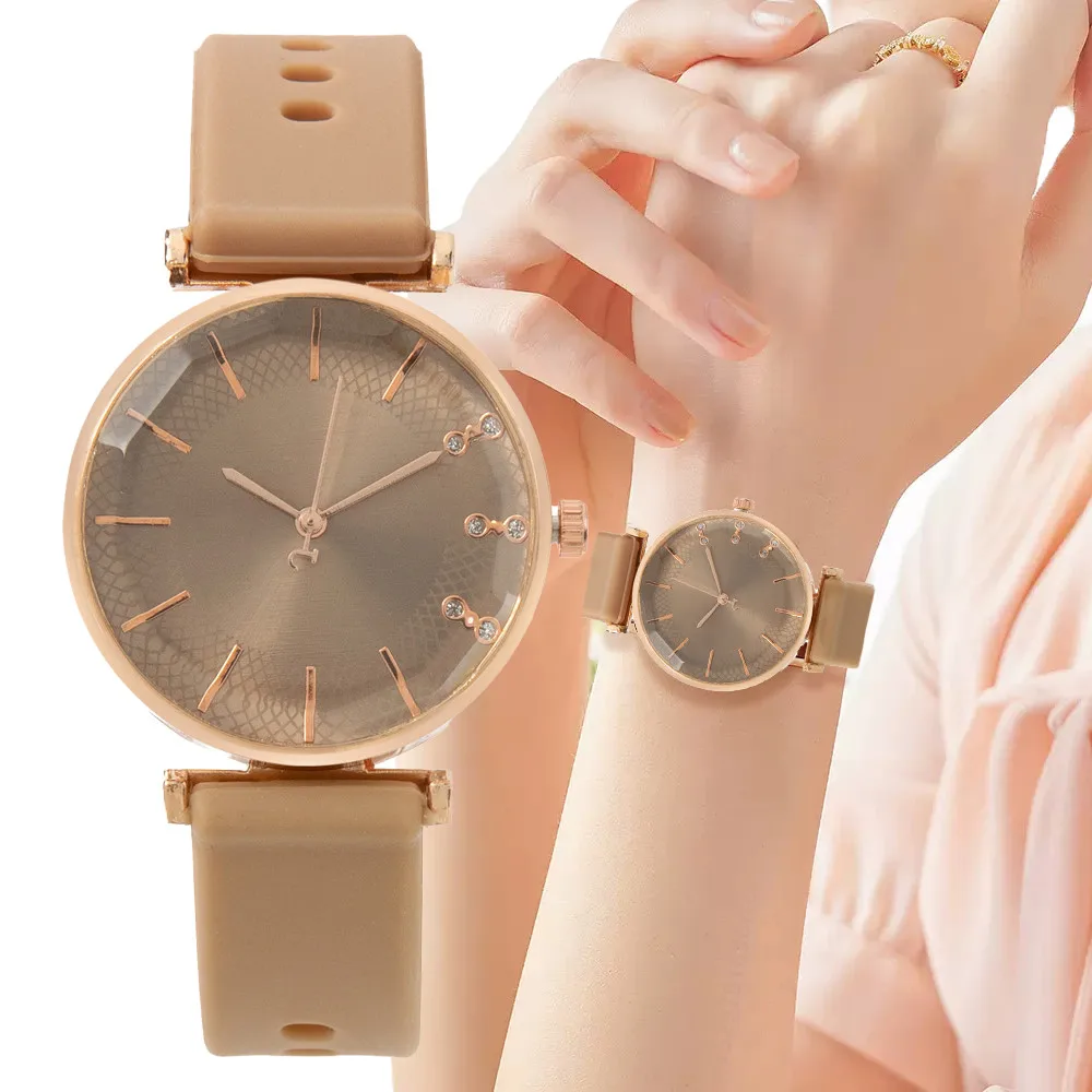 Top Trends: Fashion Simple With Diamonds Ladies Quartz Watches Hot 2023 Sports Brands Women Silicone Strap Dress Clock Gifts Wristwatches Shoppable Styles