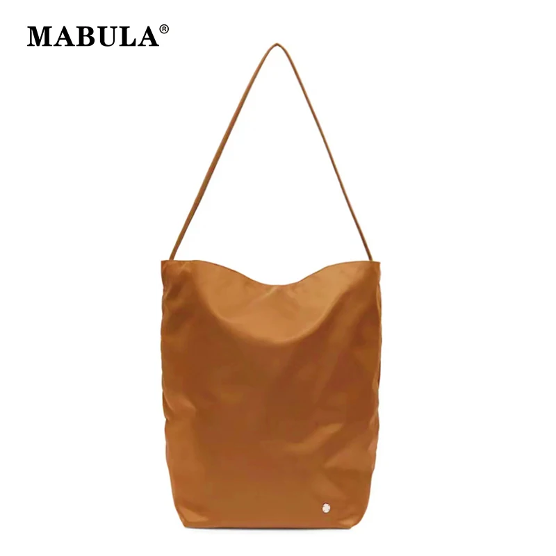 Top Trends: MABULA Luxury Design Women Shoulder Bags Large Capacity Nylon Bucket Tote Bag Solid Color Female Large Travel Handbags Shoppable Styles