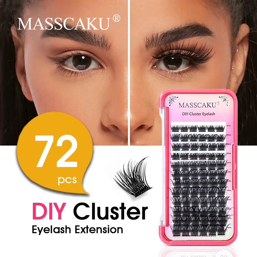 Top Trends: MASSCAKU Heat Bonded Cluster Lashes Beauty Cilia Soft Ribbon Strip Eyelashes Extensions Custom Packaging False Eyelash Shoppable Styles