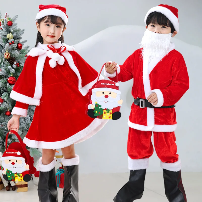 Top Trends: 2024 New Year Santa Claus Costume Children Red Outfit Carnival Party Boys Girls Christmas Cosplay Costume Set Shoppable Styles