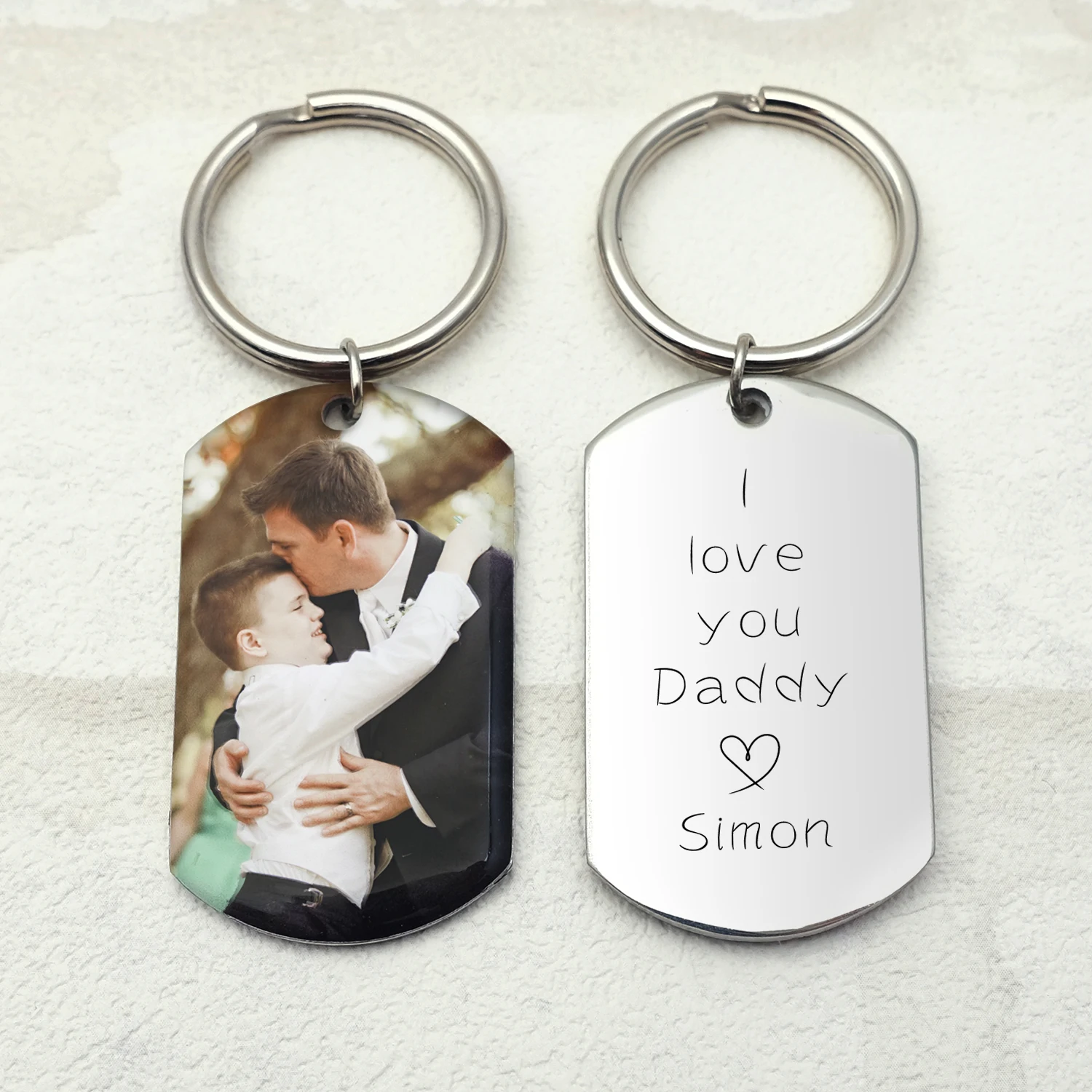 Top Trends: Personalized Photo Keychain Custom Picture Key Chain Customized Keyring Dogtag Keychain Double Sided Gift For Him Boyfriend Gift Shoppable Styles