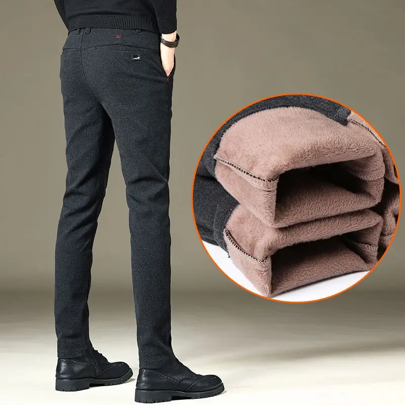 Top Trends: Autumn Winter New Men Casual Fleece Suit Pants Streetwear Fashion Business Versatile Thicken Solid Male Baggy Straight Trousers Shoppable Styles