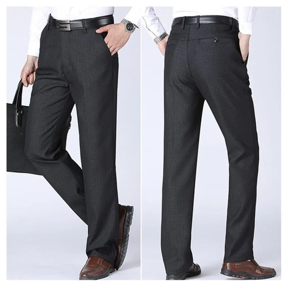 Top Trends: Formal Casual Trousers Ankle Length Work Pants 3D Cutting Full Length Casual Male Straight Leg Pants Workwear Shoppable Styles