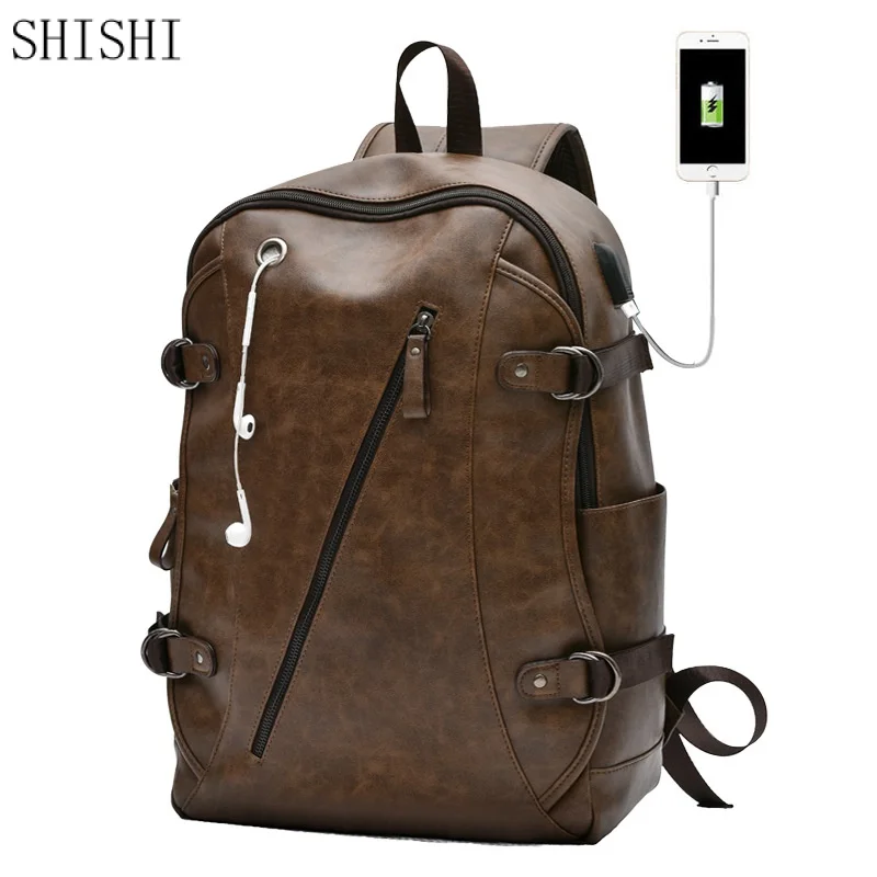 Top Trends: Large Capacity Leather Men's Backpack Korean Style School Bag For Boys Waterproof Male Laptop Bag Man Travel Backpack Shoppable Styles