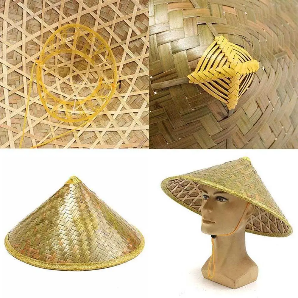 Top Trends: 42*27cm Bucket Hat Bamboo Woven Dance Props Light Board Labor Insurance Rain Big Along The Travel Wholesale For Men Women Shoppable Styles