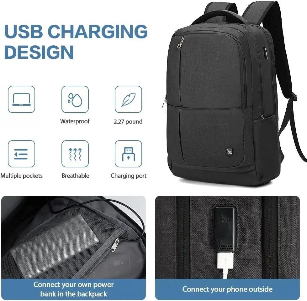 Top Trends: OIWAS 17 Inch Laptop Backpack With USB Charging Men's Backpacks Large Capacity Business Daypack Bookbag For Women Teenage Travel Shoppable Styles - Image 2