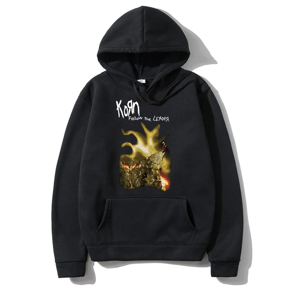 Top Trends: Rock Band Korn Follow The Leader Album Graphic Hoodie Men Women Casual Vintage Sweatshirt Mens Fashion Gothic Oversized Hoodies Shoppable Styles