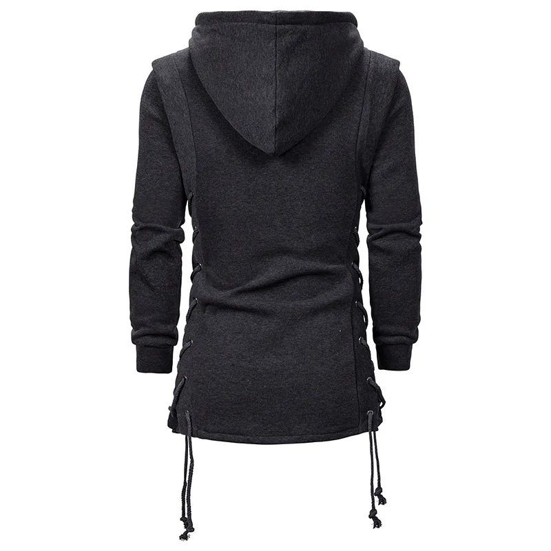 Top Trends: 2023 Autumn Winter Solid Color Hooded Long Sleeve Drawstring Hoodies Man Fashion Casual Loose Zipper Cotton All-match Coat Shoppable Styles - Image 6