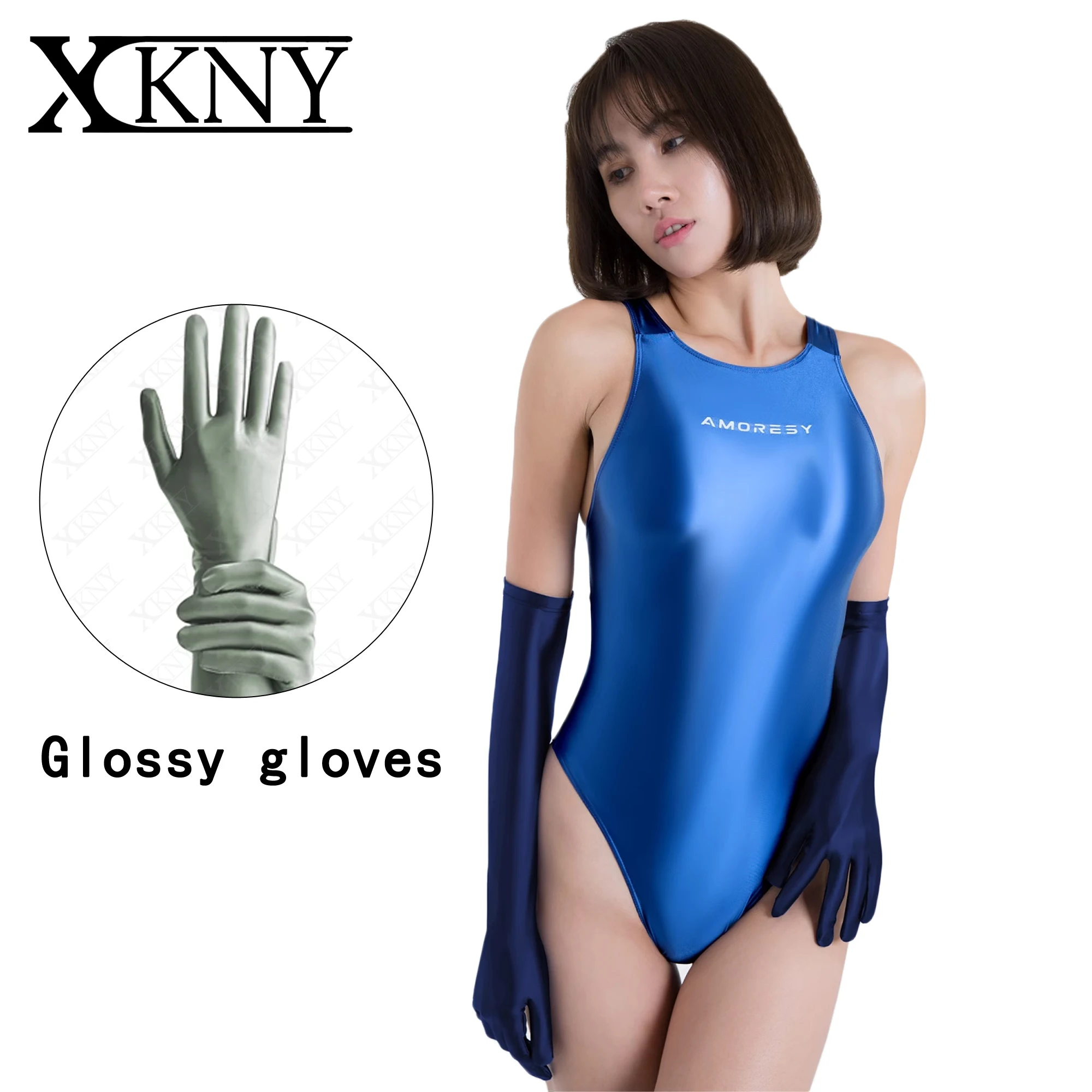 Top Trends: XCKNY Satin Smooth Glossy Mittens Multicolor Sexy High Elastic Gloves Party Dress Shiny High Elastic Role Play Dress Gloves Shoppable Styles