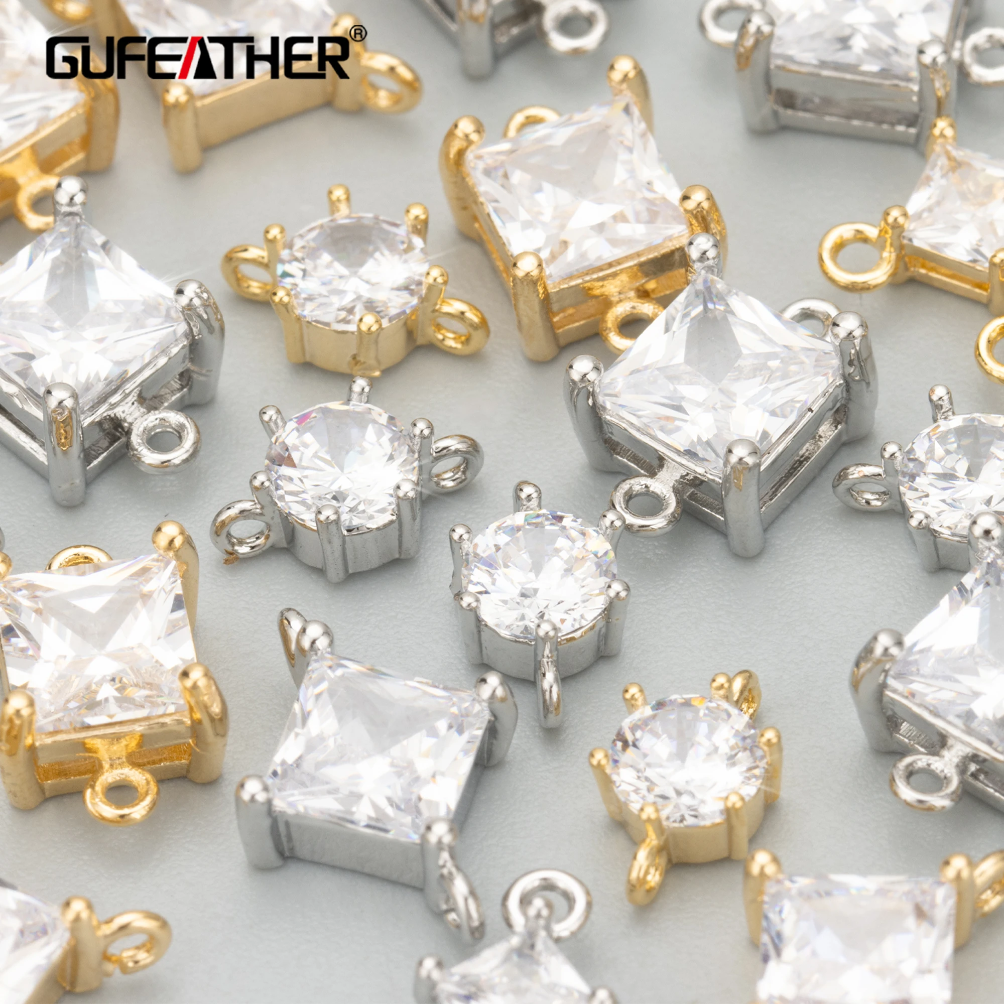 Top Trends: GUFEATHER MC75, jewelry Accessories, 18k Gold Rhodium Plated, nickel Free, copper, zircon, charm, jewelry Making, diy Pendants, 10pcs / lot Shoppable Styles