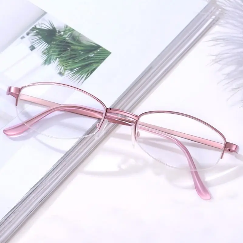 Top Trends: Half Frame Reading Glasses Women Retro Metal Presbyopic Eyeglasses Men Anti Blue Light Hyperopia Eyewear Diopter + 1.0 To + 4.0 Shoppable Styles