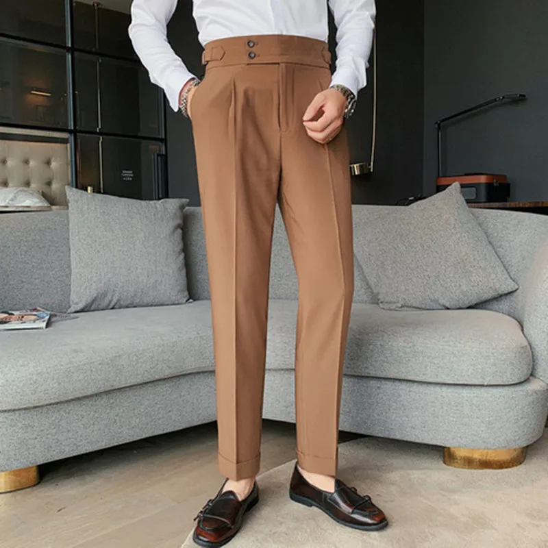 Top Trends: 2023 Men Spring Suit Pants Fashion Casual Slim Fit Business Suit Trousers Men's Wedding Party Work Pants Classic Large Size 36 Shoppable Styles - Image 2