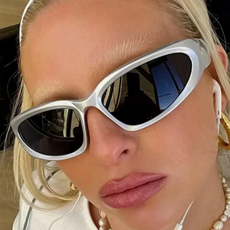 Top Trends: Y2K Sports Punk Sunglasses Women Men 2023 Luxury Brand Designer Square Goggle Sun Glasses UV400 Colorful Mirror Fashion Eyewear Shoppable Styles - Image 2