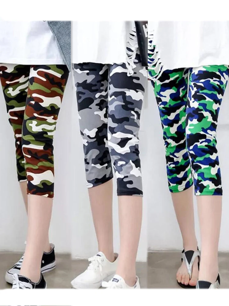 Top Trends: CUHAKCI Fitness Leggins Polyester Capris Workout Trousers Camouflage Printed Leggings Sexy Women Lady Army Green High Elastic Shoppable Styles