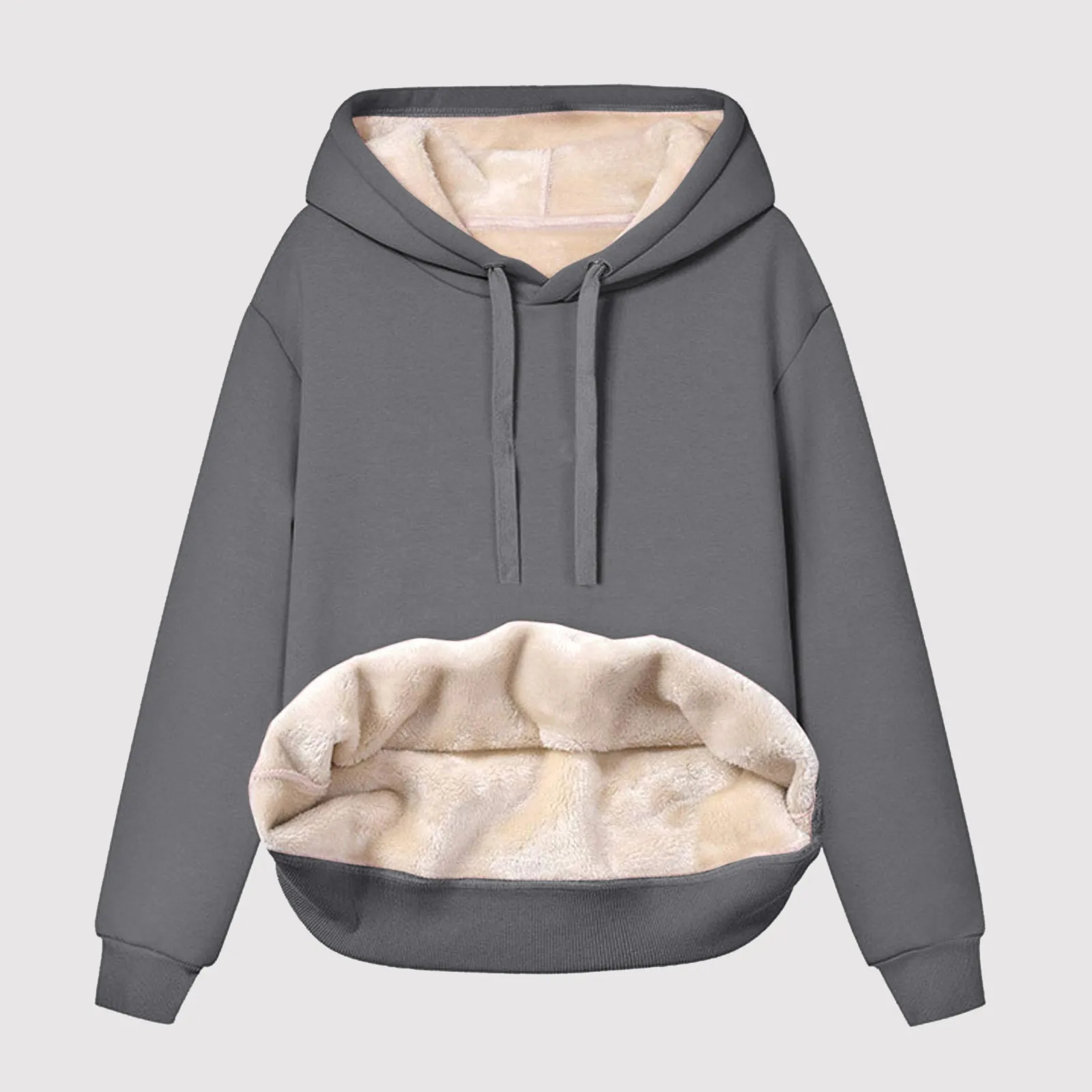 Top Trends: Fleece Hoodie Warm Hoodies Sweatshirts Solid Color Y2k Hoodies Oversized Women&#039;s Sweatshirt Pullover Long Sleeve Sudadera 2023 Shoppable Styles