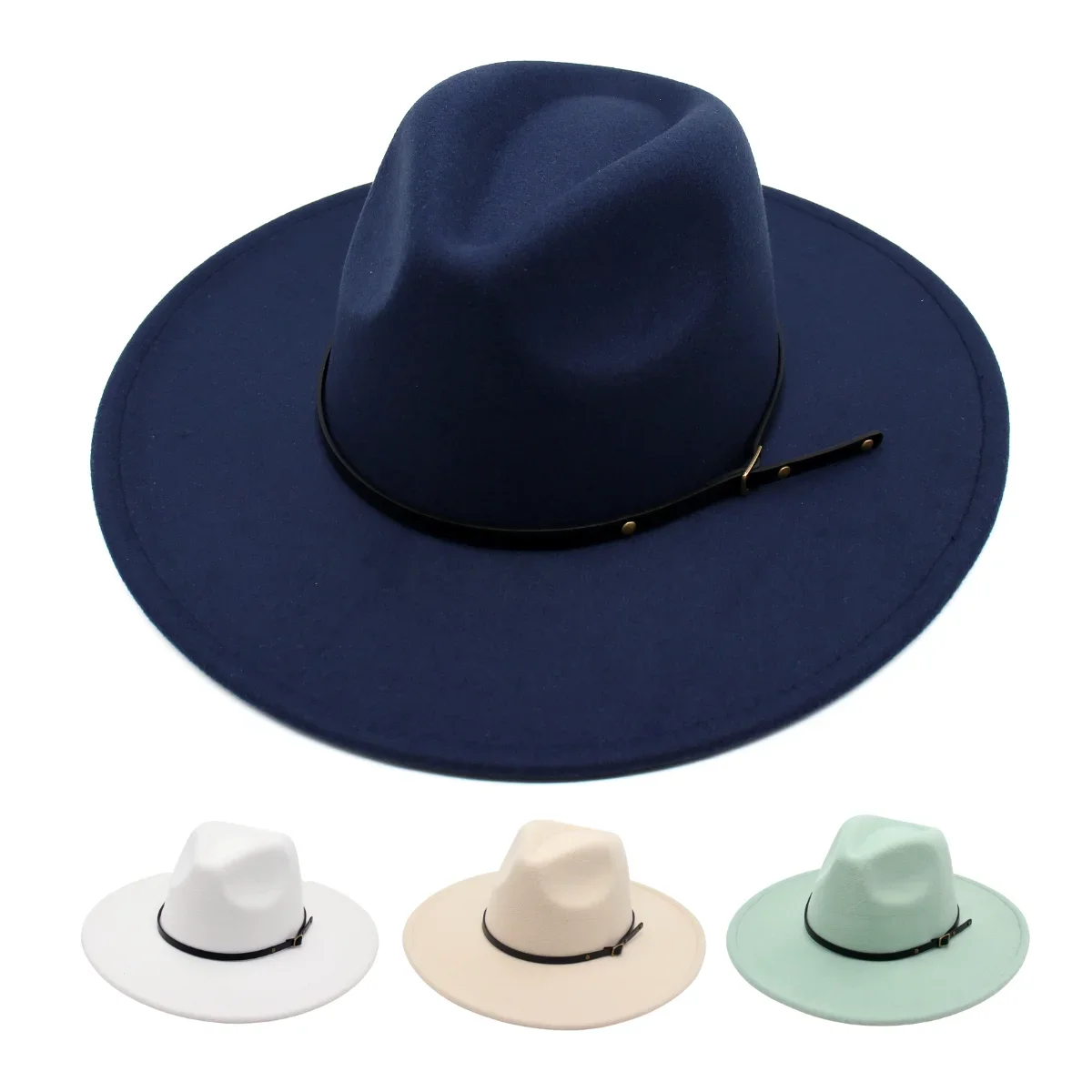 Top Trends: 9.5cm Large Wide Brim Water Drop Top Fedoras Unisex Vintage Women Felt Hat British Classic Jazz Men Hats Winter Autumn Dress Hat Shoppable Styles