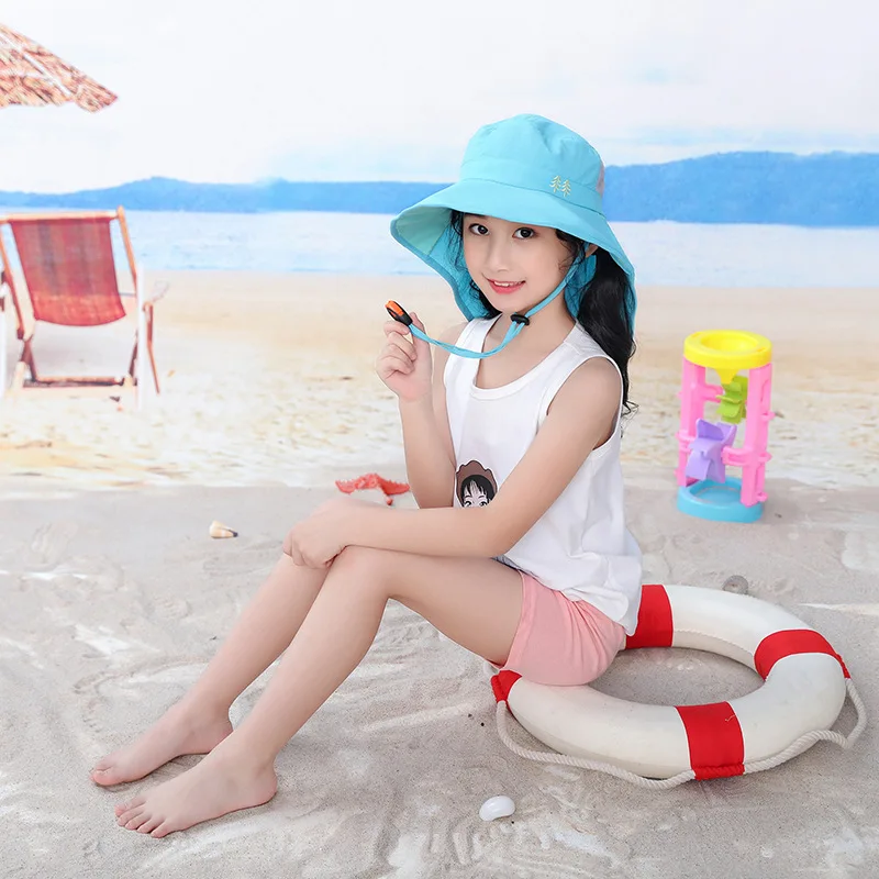 Top Trends: Youth Boys Girls UPF 50+ Sun Hat With Neck Flap Summer Beach Caps Kids Safari Visor 8-15 Years Old 54-58cm Shoppable Styles - Image 4