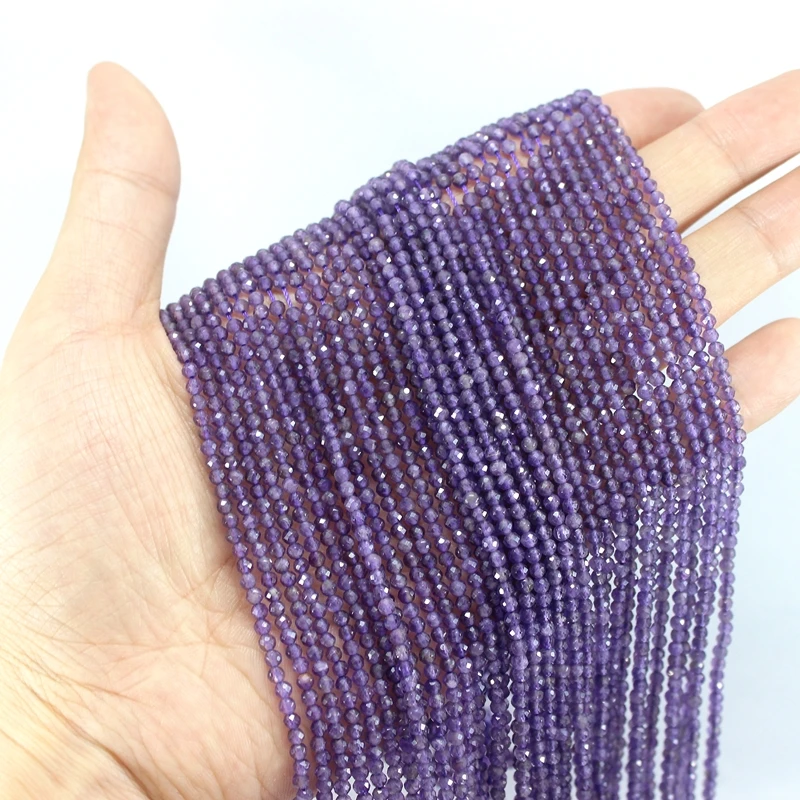 Top Trends: Natural Faceted Amethyst Micro Tiny Seed Loose Round Stone Beads 2 / 3 / 4MM For Jewelry Making DIY Bracelet Necklace Waist Anklet Shoppable Styles