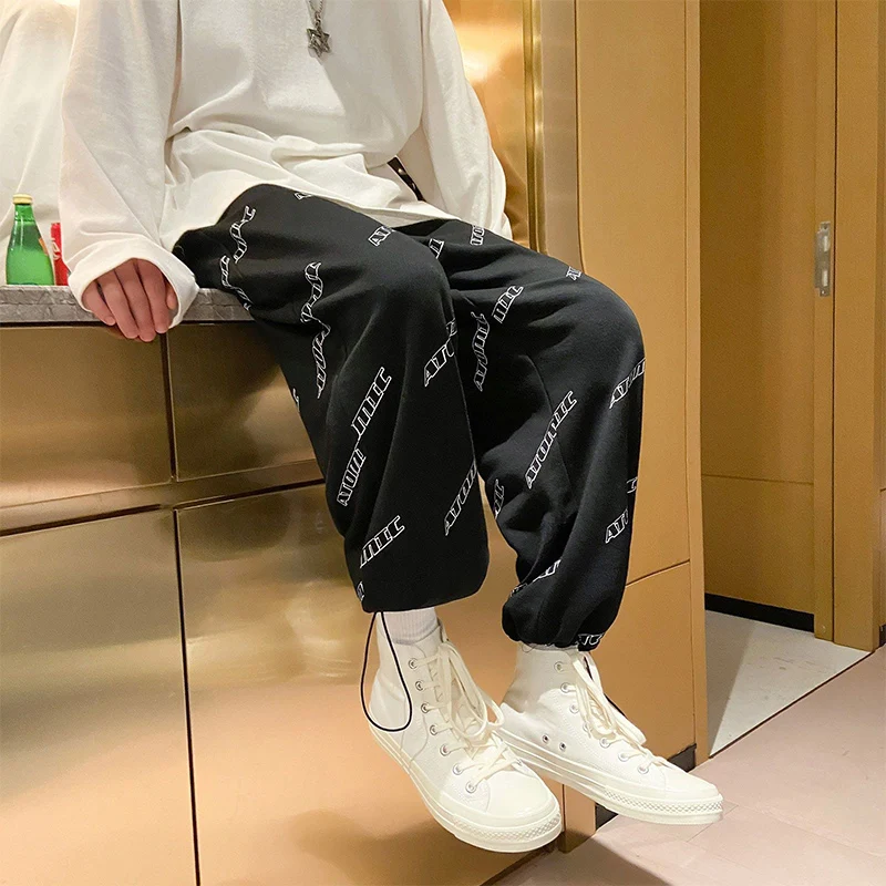 Top Trends: Autumn Autumn Thick Fashion Harajuku All Match Trousers Men Loose Casual Plus Velvet Pants Korean Harlan Sweatpants Male Clothes Shoppable Styles - Image 6