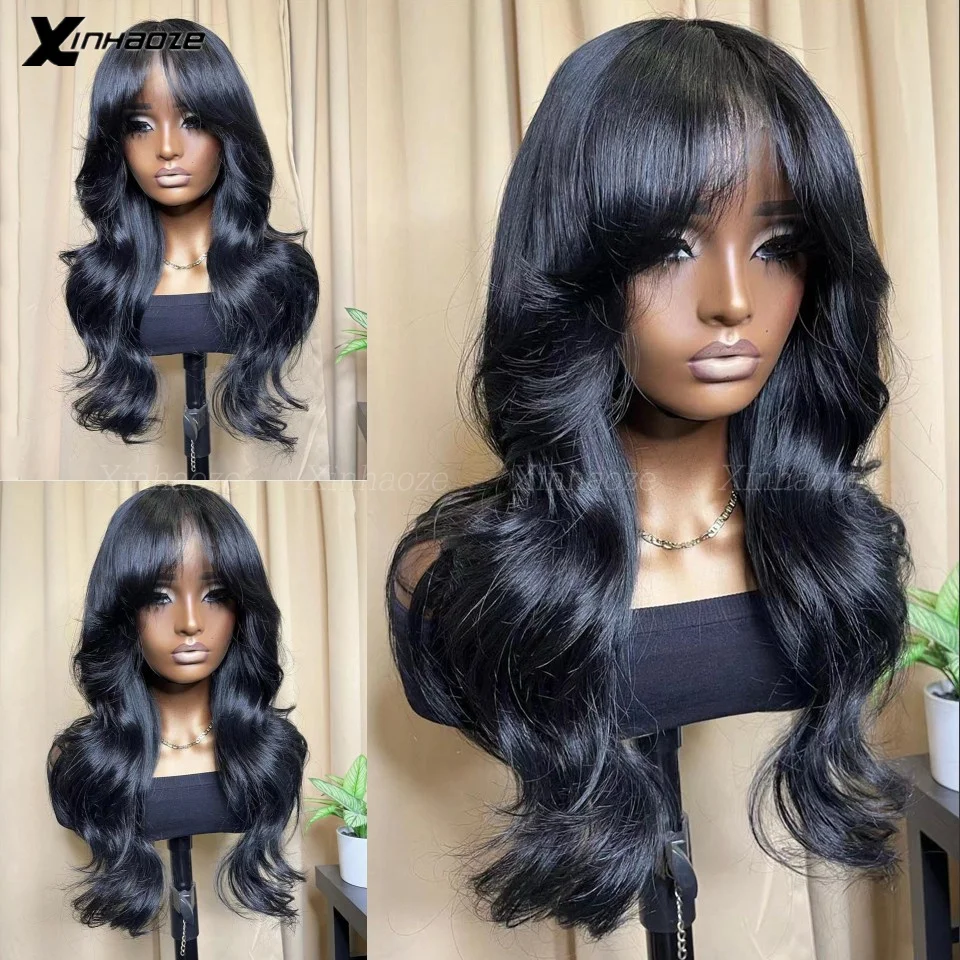 Top Trends: Fringe Wig Human Hair Body Wave Wigs With Bangs Brazilian 13x4 Lace Frontal Wig With Bang 360 Full Lace Wigs For Black Women Shoppable Styles