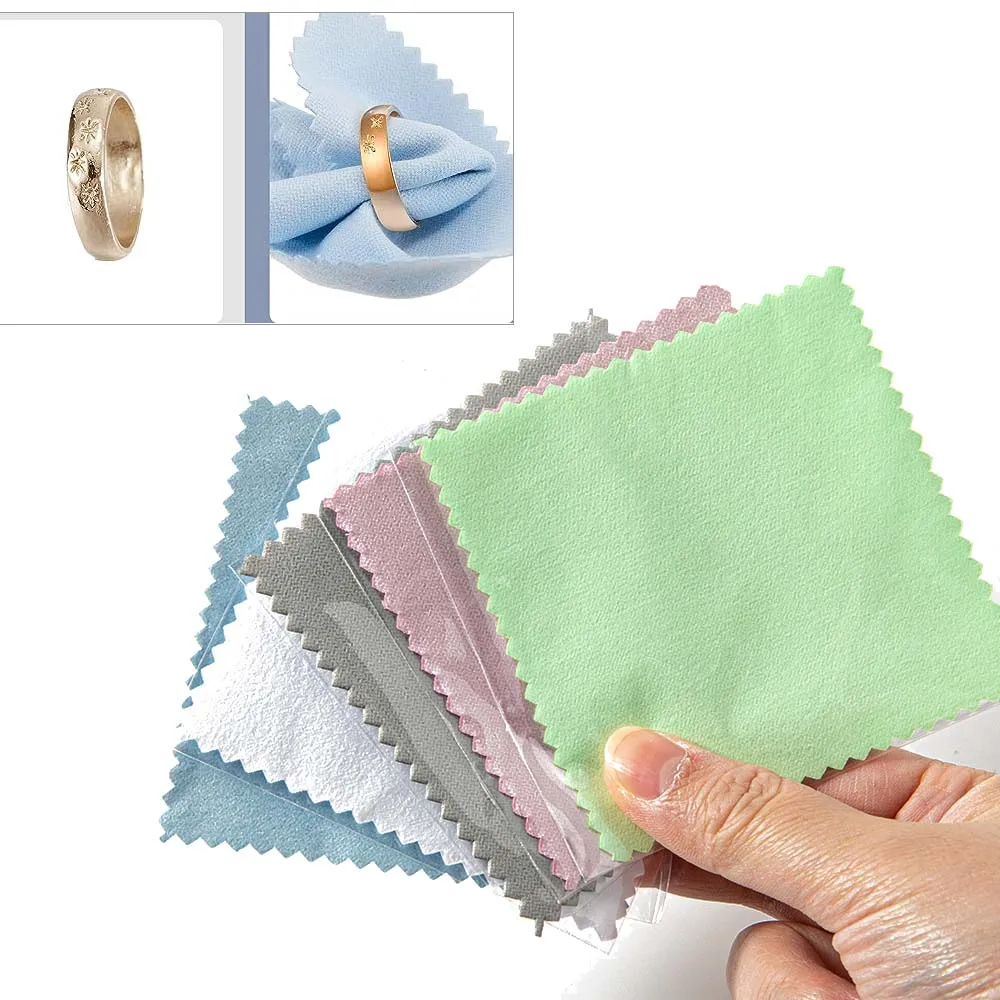 Top Trends: 10 / 50pcs Soft Jewelry Cleaning Cloth Individually Wrapped For Silver Gold Platinum Glasses Watch Coins Cleaner Tools Equipment Shoppable Styles