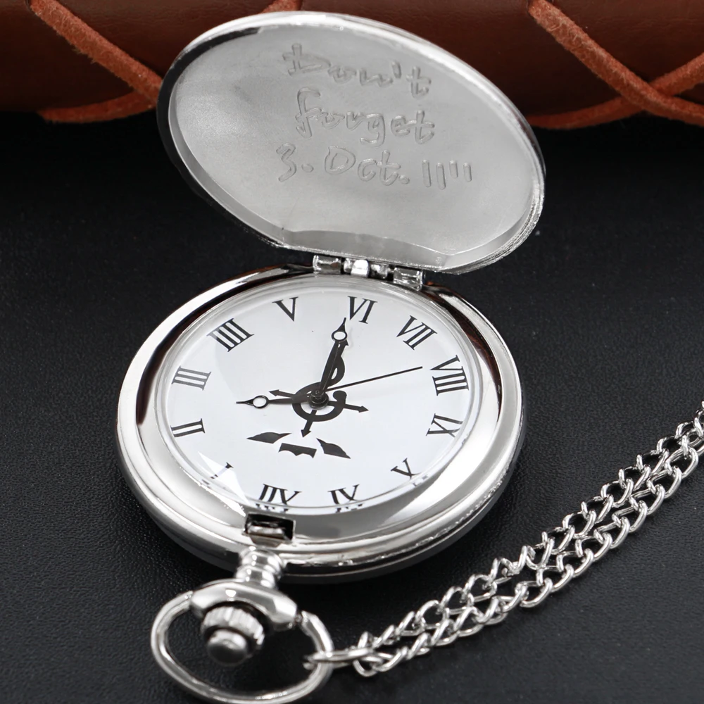 Top Trends: Silver Matte Texture Alchemist Pattern Quartz Pocket Watch Antique Pendant Necklace Exquisite Roman Numerals Digital Dial Clock Shoppable Styles - Image 5