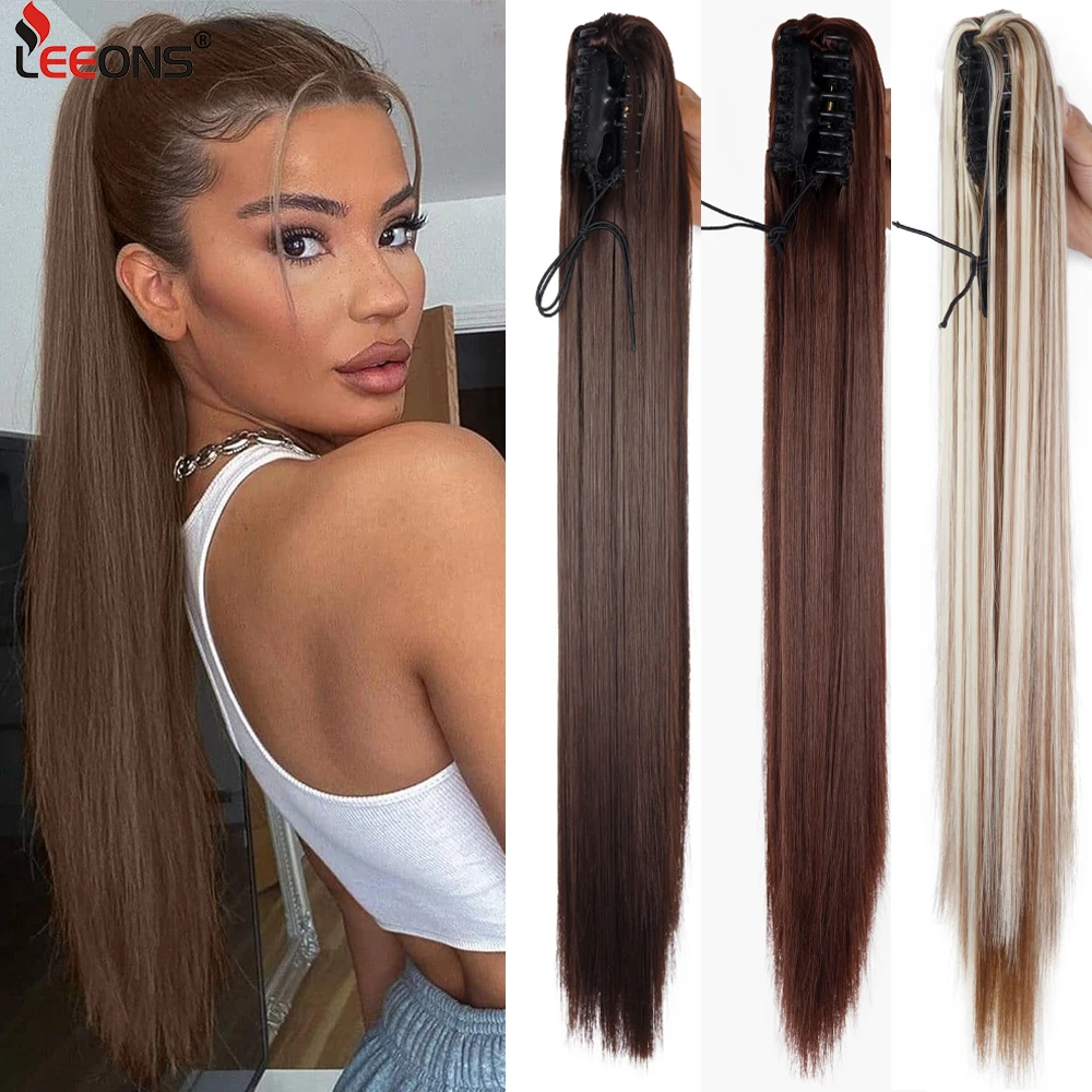 Top Trends: Synthetic Claw Clip In Ponytail Hair Extensions Long Straight 22 Inch Heat Resistant Pony Tail Hair Piece For Women Daily Use Shoppable Styles