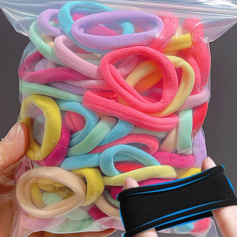 Top Trends: 50-200PCS New Women Girls Colorful Nylon Elastic Hair Bands Ponytail Hold Small Hair Tie Rubber Bands Scrunchie Hair Accessories Shoppable Styles