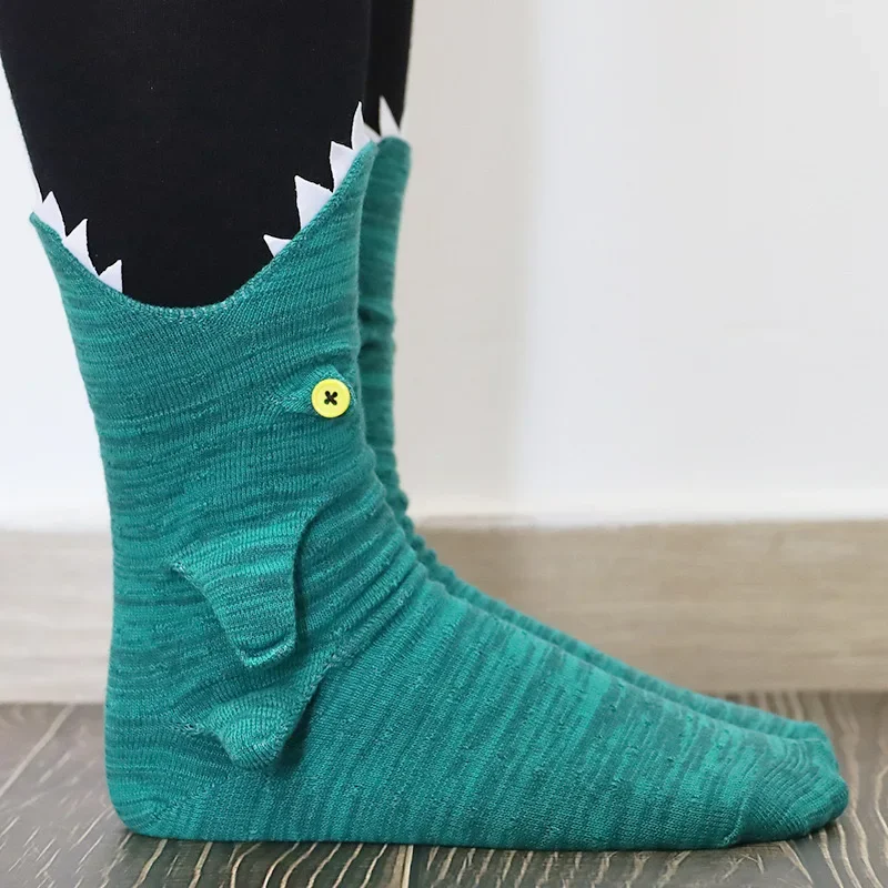 Top Trends: Chameleon Knit Crocodile Socks Funky Christmas Alligator Whimsical Knitting Cute Fish Socks Animal Shark Socks Winter Shoppable Styles - Image 3