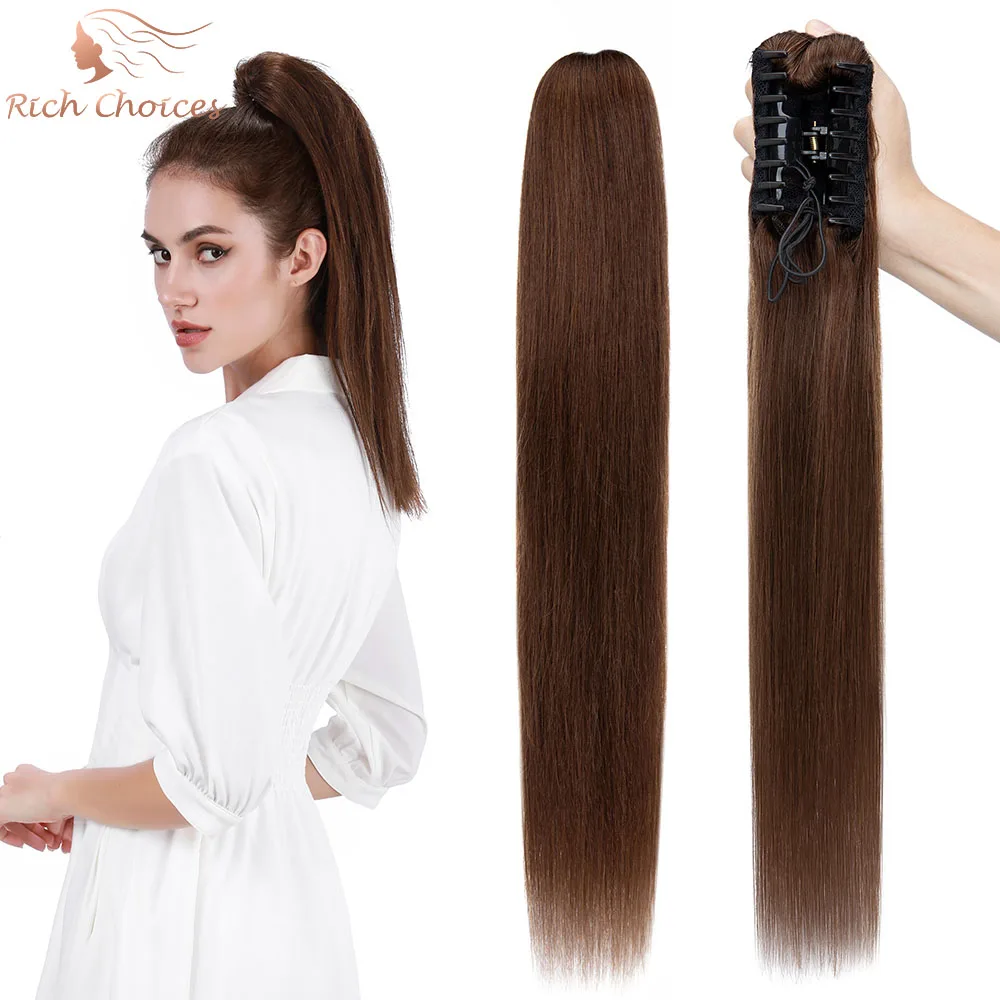 Top Trends: Rich Choices Claw Clip In Ponytails 100% Human Hair Ponytail Hair Extensions Jaw On Ponytail Extensions Hairpieces For Women Shoppable Styles