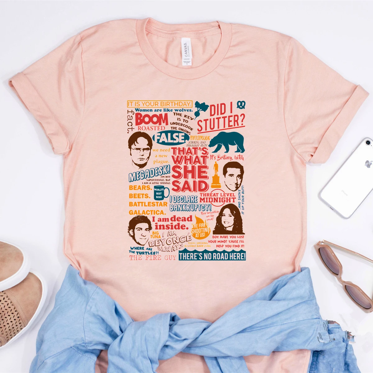 Top Trends: 2022 Fashion The Office Quotes T-shirt Funny The Office Tv Show Inspired Shirt Dwight Schrute Michael Scott Shirts Dunder Tops Shoppable Styles