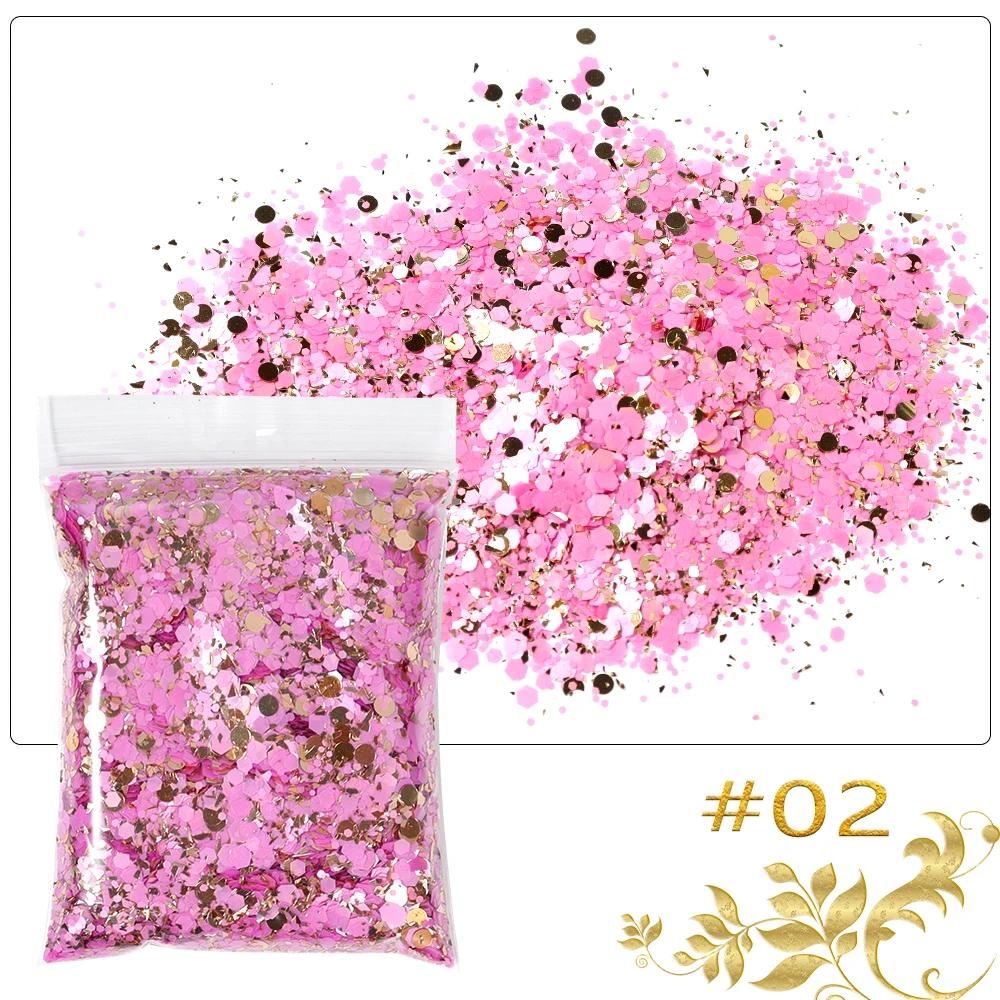 Top Trends: 50g / bag Holographic Chunky Glitter Princess Series Gold Cosmetic Craft Glitter For Epoxy Resin Nail Sequins Iridescent Flakes Shoppable Styles - Image 5