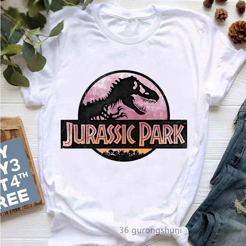 Top Trends: Glitter Jurassic Park Letter Print Tshirt Women Harajuku Kawaii Clothes Dinosaur R-Rex T Shirt Femme Summer Tops Tee Shirt Shoppable Styles