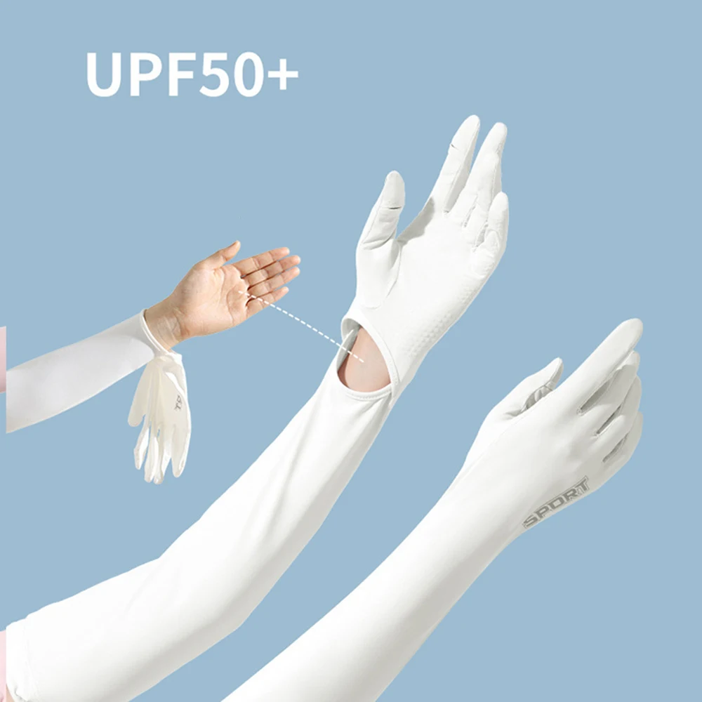 Top Trends: Long Gloves Sun UV Protection Summer Hand Protector Cover Non-slip Arm Sleeves Ice Silk Sunscreen Sleeves Breathable 2 Styles Shoppable Styles