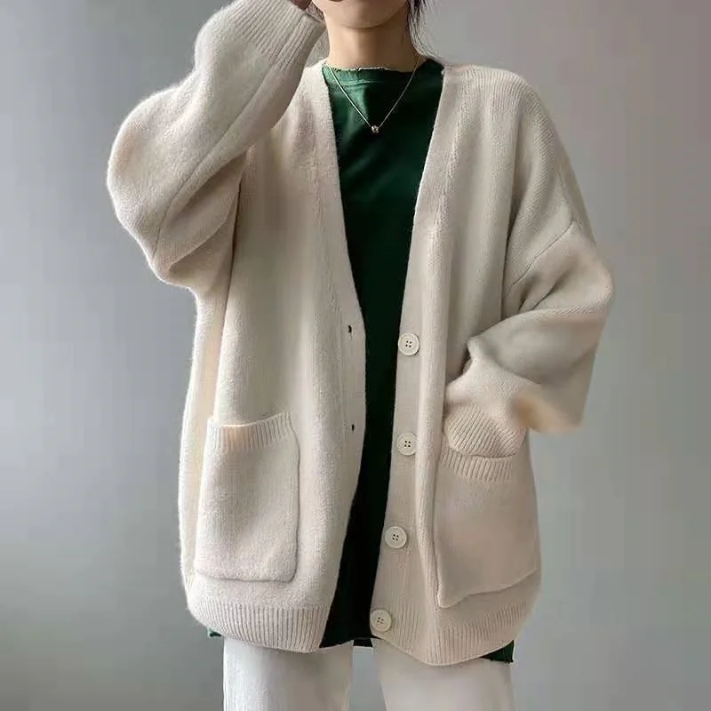 Top Trends: Korean Fashion Oversized Sweaters Women Autumn Winter Loose Knitted Cardigan Long Sleeve Tops Pull Femme Hiver Shoppable Styles